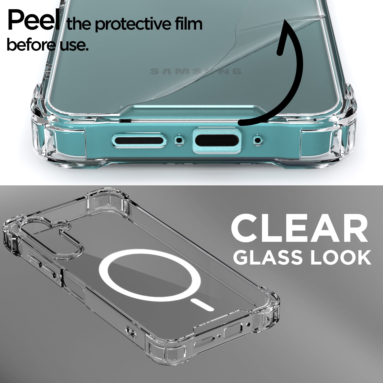 Pikkme Samsung Galaxy A17 5G Mag-Safe Shockproof PC + TPU Back Cover (Transparent Mag-Safe)