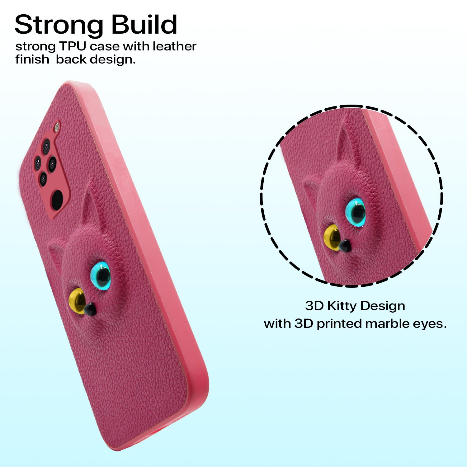 Pikkme Samsung Galaxy Note 9 Kitty Back Cover (Pink)
