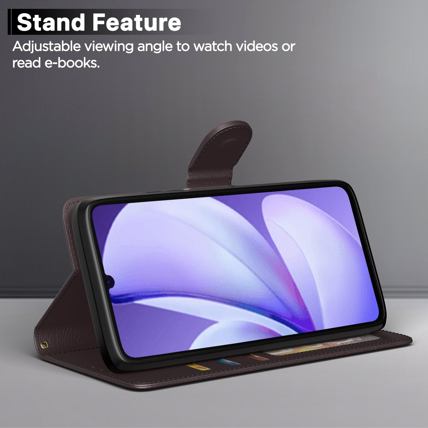 Pikkme Realme C71 5G Premium Leather Finish Vintage Flip Cover (Coffee)