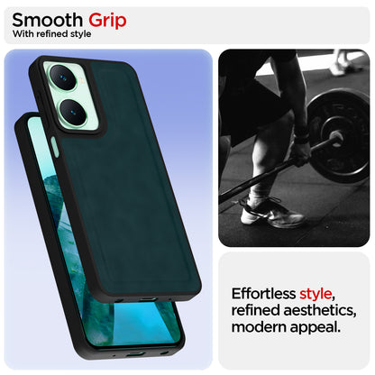 Pikkme iQOO Z9 Lite 5G | Vivo T3 Lite 5G | Vivo Y18 | Y18e | Y03 Premium Super Soft-Touch Leatherback Case (Green)