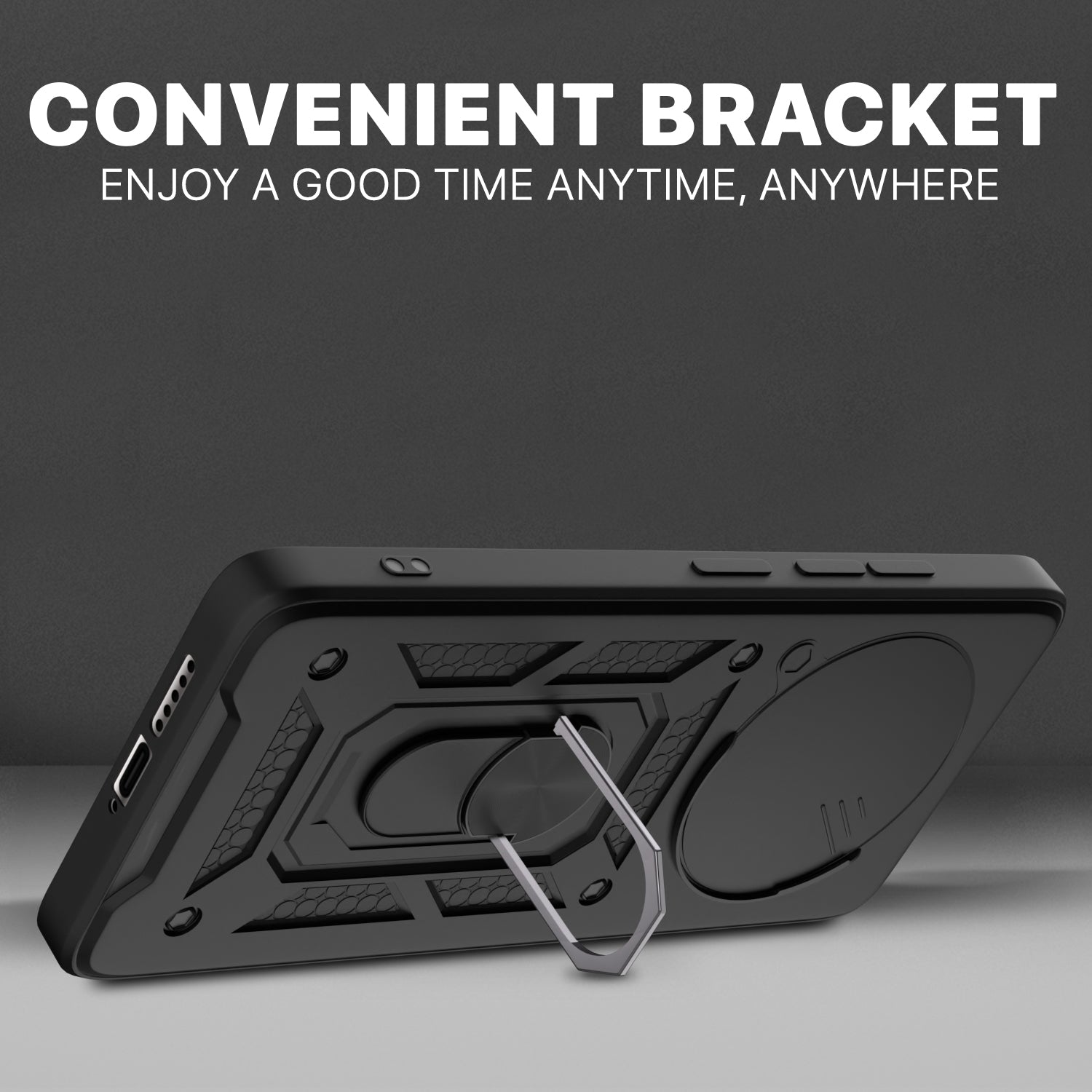 Pikkme Vivo T4 5G / iQoo Z10 5G D10 Tough Armor Back Cover (Black)