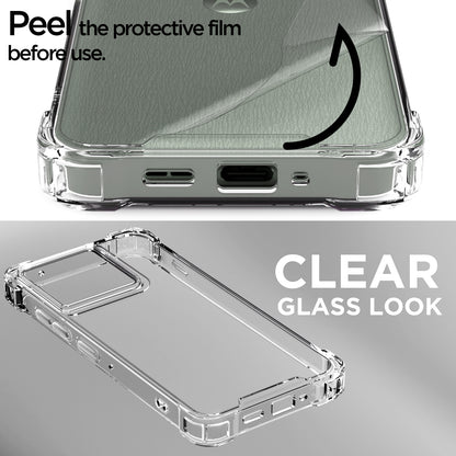 Pikkme Motorola Moto Edge 60 Pro 5G PC + TPU Crystal Clear Back Cover (Transparent)
