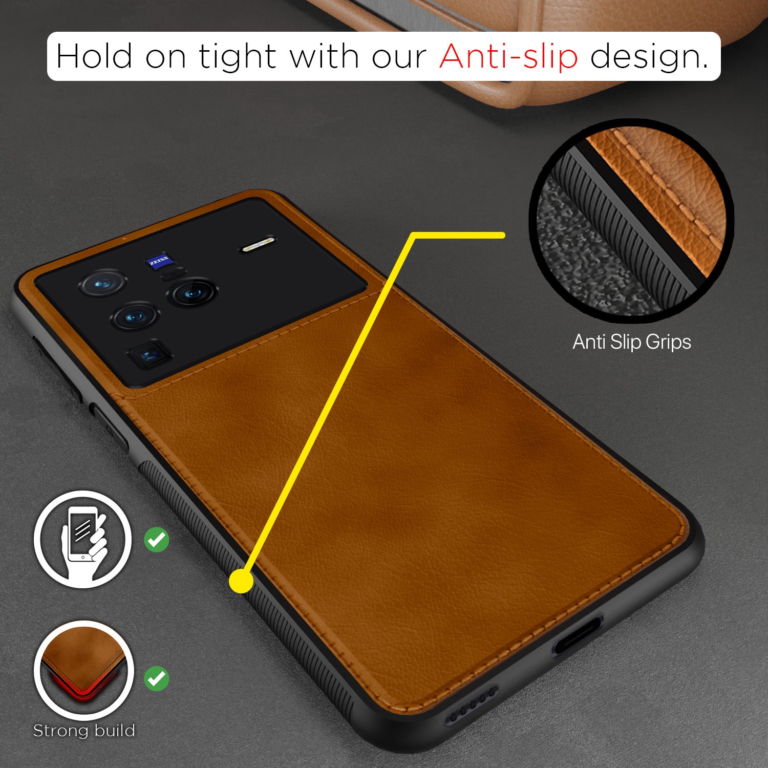 Pikkme Vivo X80 Pro Leatherback Back Case | Brown