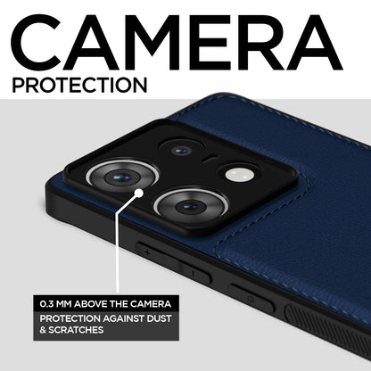 Pikkme Moto Edge 50 pro 5G Leatherback Back Case | Blue