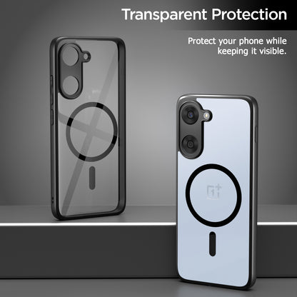 Pikkme OnePlus Nord CE 5 5G Eagle 2 Mag-Safe Shockproof Hard Transparent Back Cover (Black)