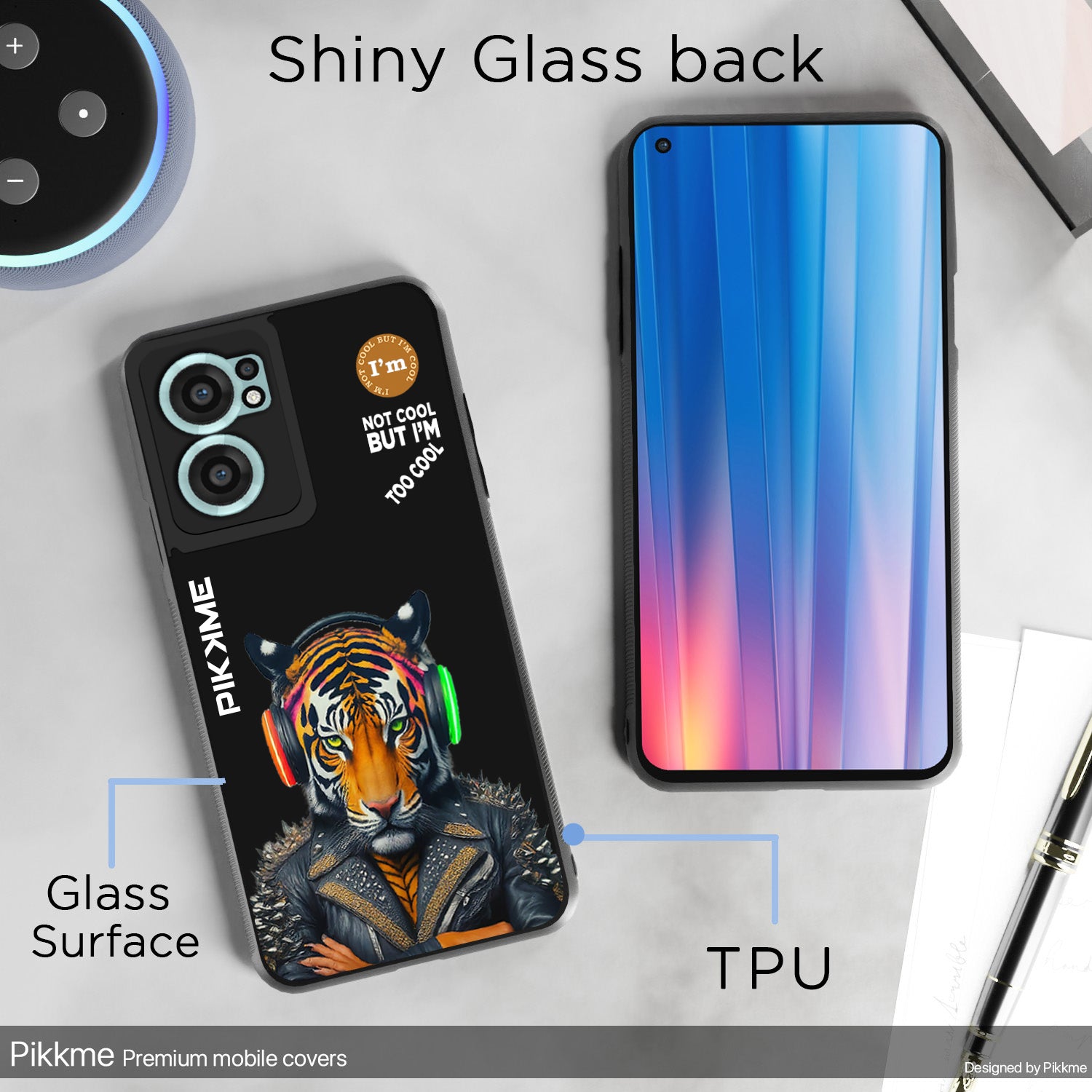 Pikkme Back Cover Pc Tpu + Printed Cool Funky Stylish Black Tiger Swag Raised Edges Camera Protection |Bumper Case For OnePlus Nord Ce 2 5G