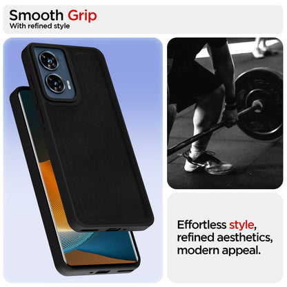 Pikkme Motorola Moto Edge 50 Fusion 5G Premium Super Soft-Touch Leatherback Case (Black)