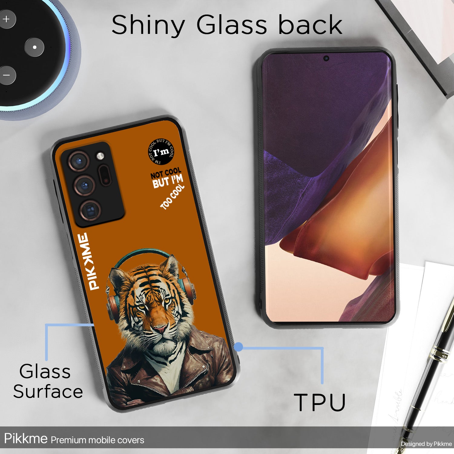 Pikkme Back Cover Pc Tpu + Printed Cool Funky Stylish Brown Tiger Swag Raised Edges Camera Protection |Bumper Case For Samsung Galaxy Note 20 Ultra (Design 09)