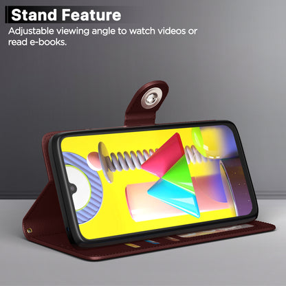 Pikkme Samsung Galaxy M31 / F41 / M31 Prime Button Flip Cover (Brown)
