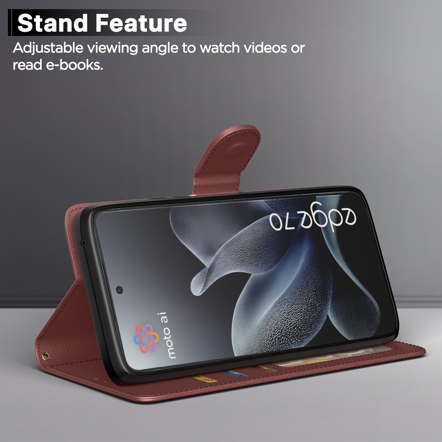 Pikkme Motorola Moto Edge 70 5G Premium Leather Finish Vintage Flip Cover (Brown)