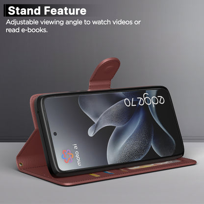 Pikkme Motorola Moto Edge 70 5G Premium Leather Finish Vintage Flip Cover (Brown)