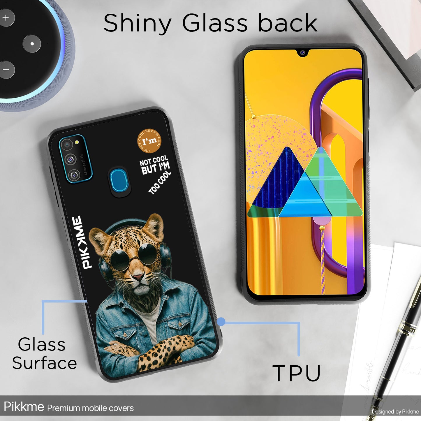 Pikkme Back Cover Pc Tpu + Printed Cool Funky Stylish Black Leopard Swag Raised Edges Camera Protection |Bumper Case For Samsung Galaxy M30s (Design 04)