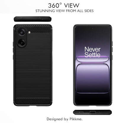 Pikkme OnePlus Nord CE 5 5G  Hybrid Carbon Fiber Back Cover (Black)