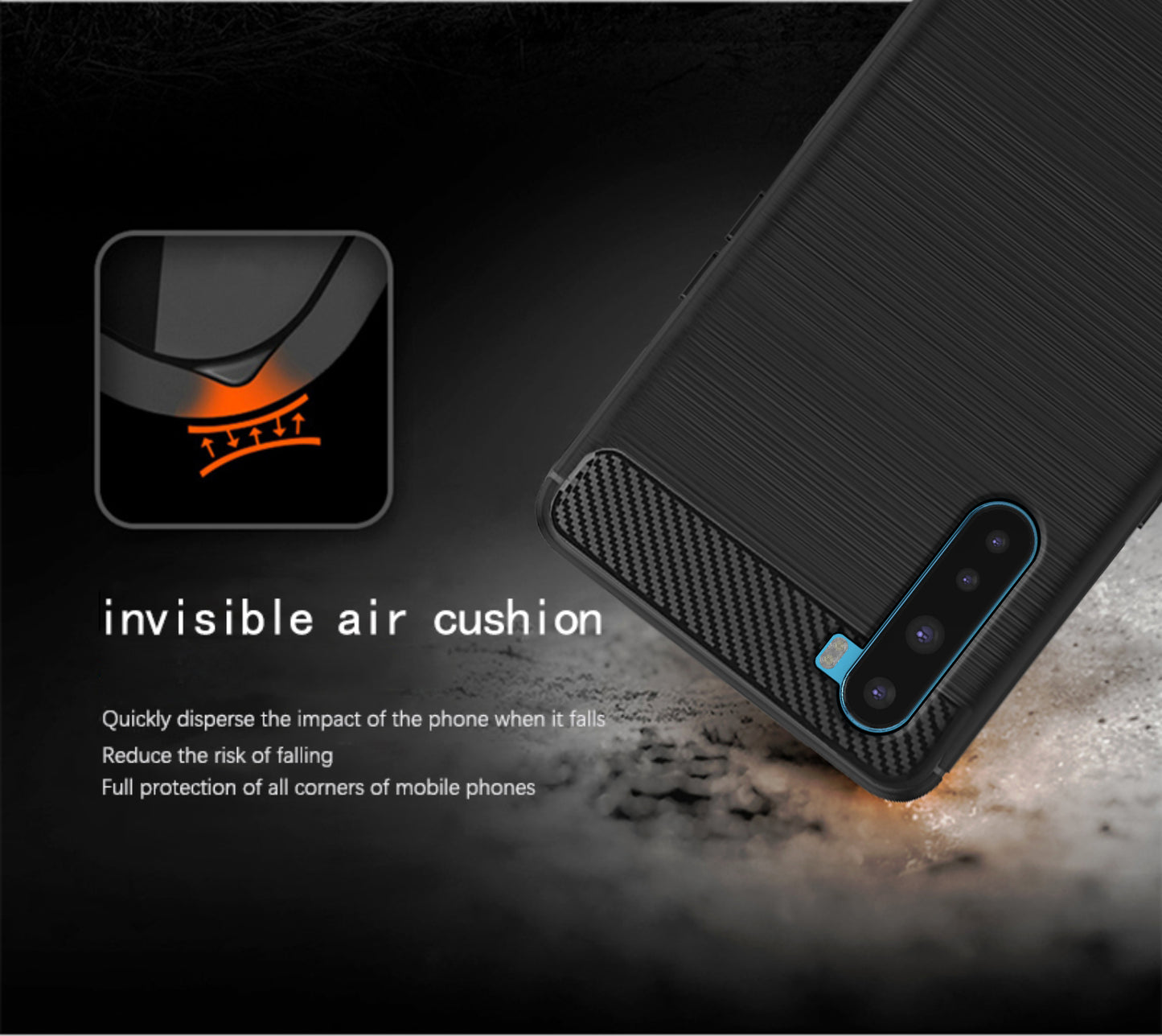 Pikkme OnePlus Nord Hybrid Carbon Fiber Back Cover (Black)