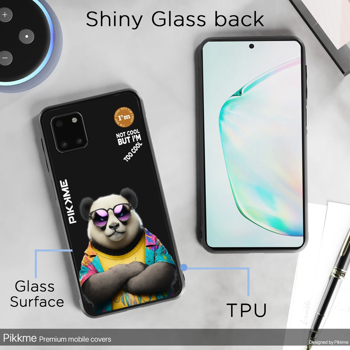 Pikkme Back Cover Pc Tpu + Printed Cool Funky Stylish Black Panda Swag Raised Edges Camera Protection |Bumper Case For Samsung Galaxy Note 10 Lite (Design 05)