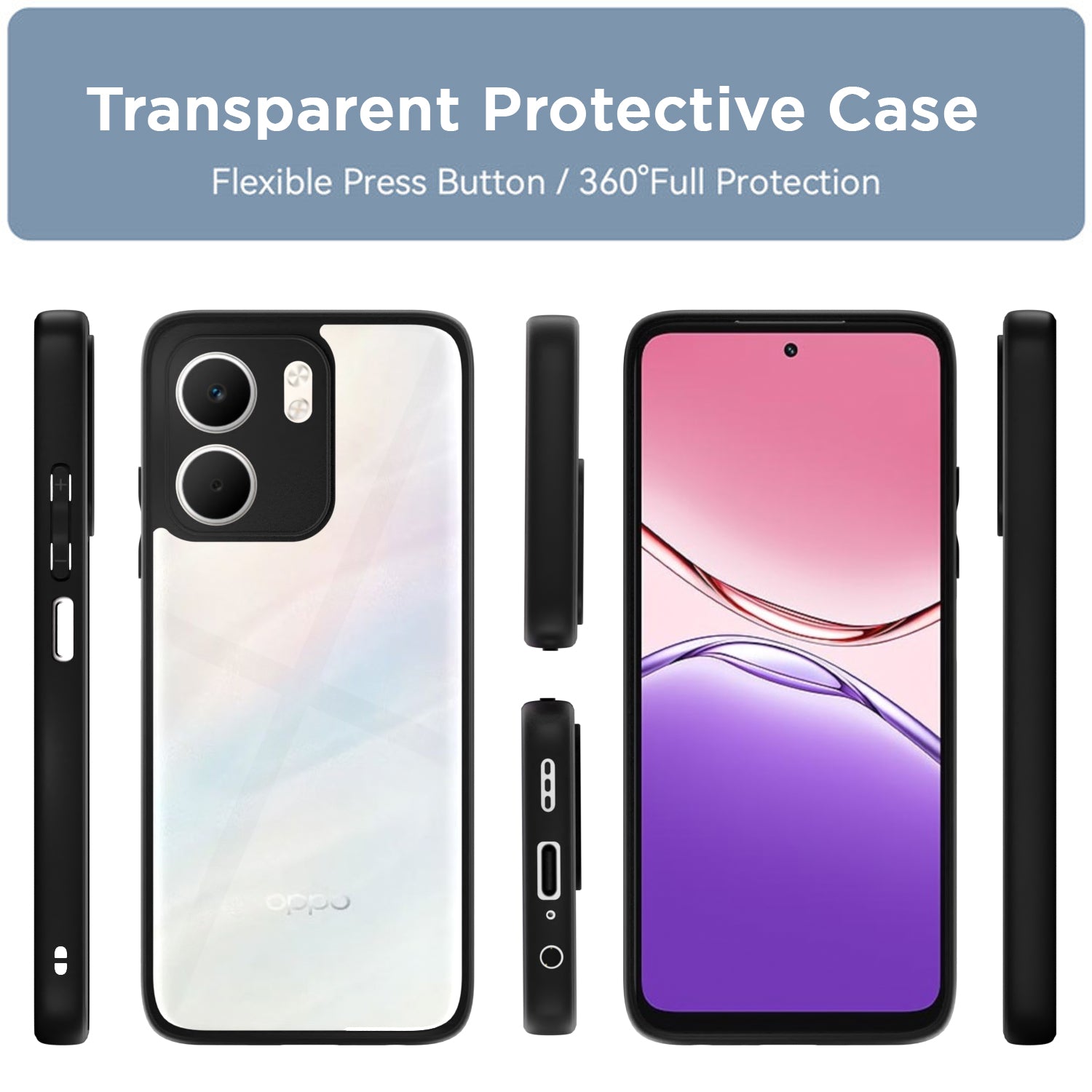 Pikkme Oppo A5x Eagle 2 Shockproof Sleek Hybrid Armor Back Cover (Black)