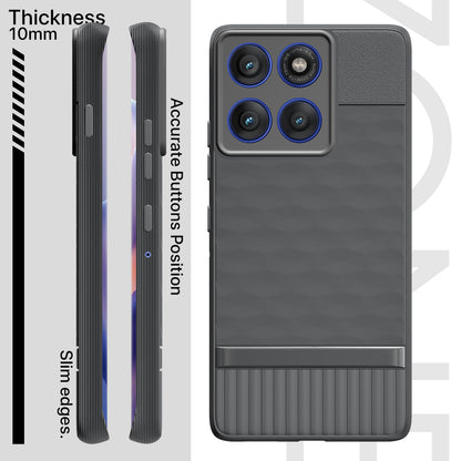 Pikkme Motorola Moto Edge 60 Pro 5G Shockproof Soft Flexible Gencase Back cover (Grey)
