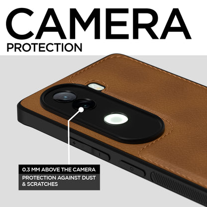 Pikkme Vivo V40e / iQOO Z9s 5G Leather Back Case | Brown