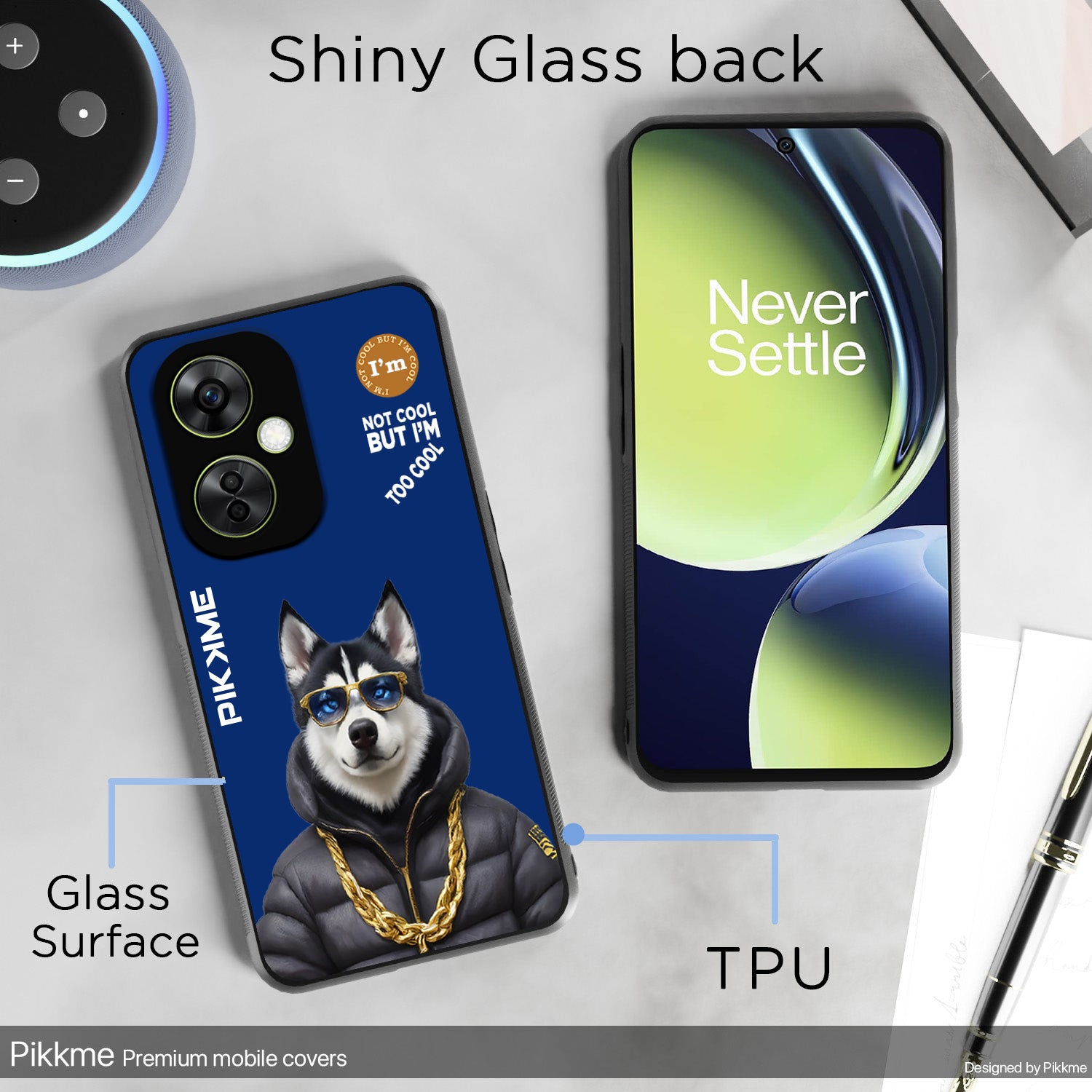 Pikkme Back Cover Pc Tpu + Printed Cool Funky Stylish Blue Dog Swag Raised Edges Camera Protection |Bumper Case For OnePlus Nord Ce 3 Lite 5G