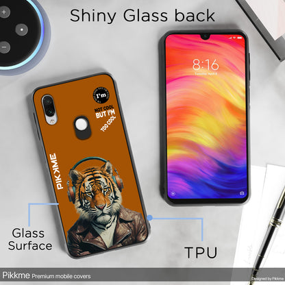 Pikkme Back Cover Pc Tpu + Printed Cool Funky Stylish Brown Tiger Swag Raised Edges Camera Protection |Bumper Case For Redmi Note 7 Pro (Design 09)