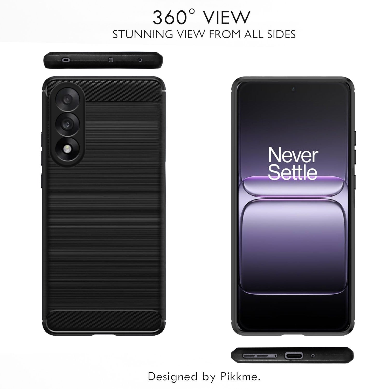 Pikkme OnePlus Nord 5 5G  Hybrid Carbon Fiber Back Cover (Black)