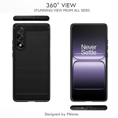 Pikkme OnePlus Nord 5 5G  Hybrid Carbon Fiber Back Cover (Black)
