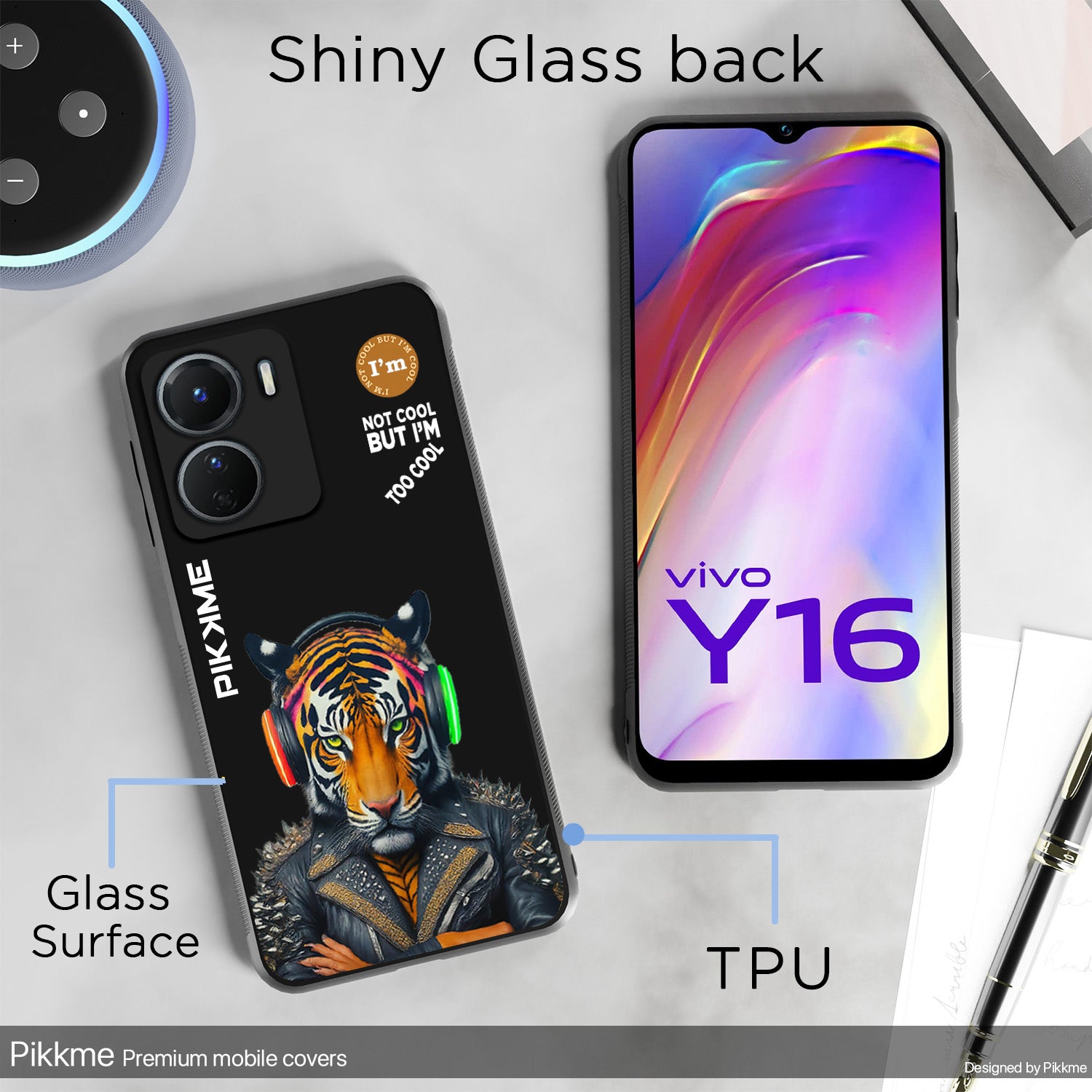 Pikkme Black Tiger Swag  Vivo Y16 Nim2 Back Cover (Design 06)
