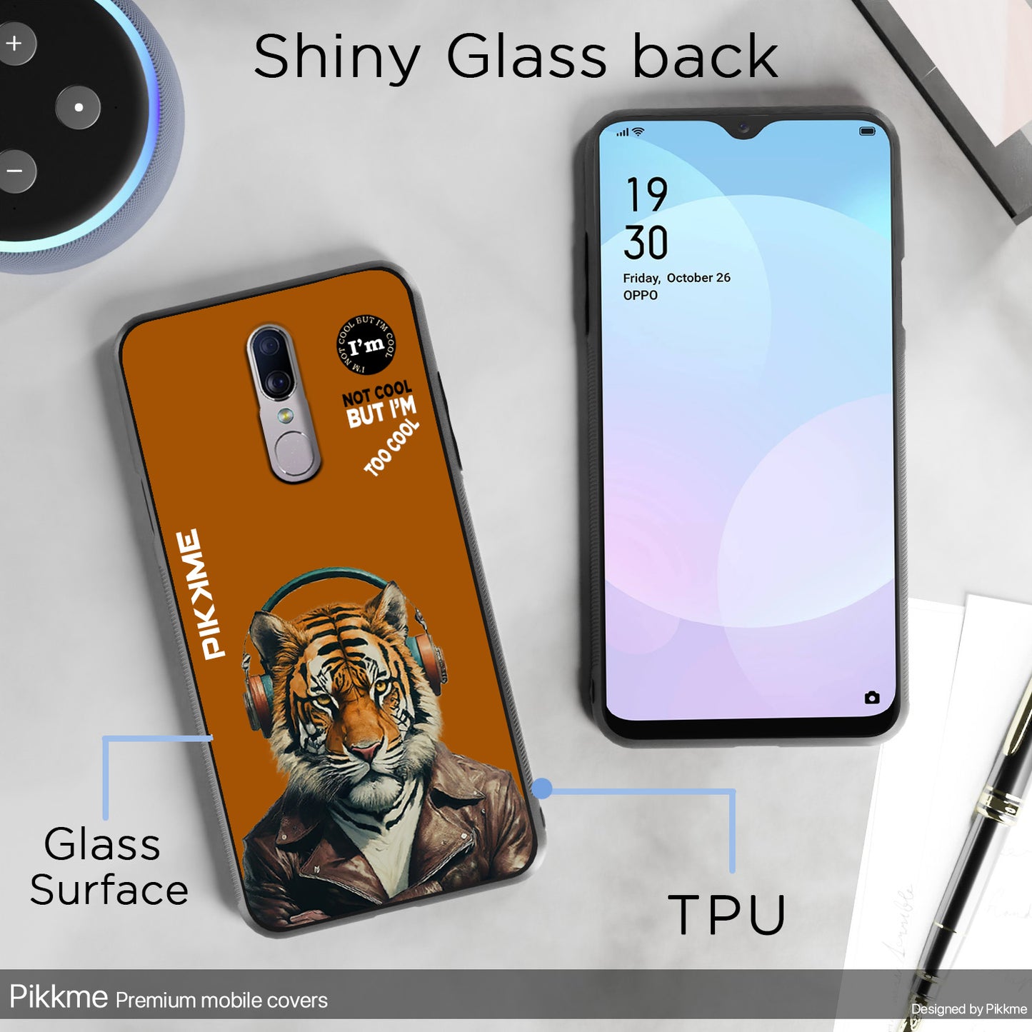 Pikkme Back Cover Pc Tpu + Printed Cool Funky Stylish Brown Tiger Swag Raised Edges Camera Protection |Bumper Case For Oppo F11 (Design 09)