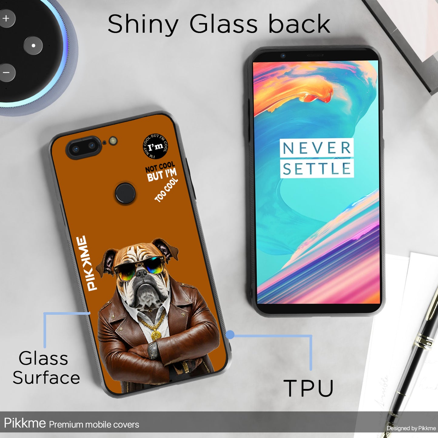 Pikkme Back Cover Pc Tpu + Printed Cool Funky Stylish Brown Dog Swag Raised Edges Camera Protection |Bumper Case For OnePlus 5T (Design 10)