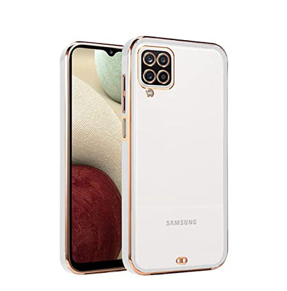 Pikkme Samsung M12/F12/A12 white mobile back cover