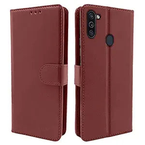 Pikkme Samsung Galaxy M11 brown Flip Cover
