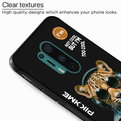 Pikkme Back Cover Pc Tpu + Printed Cool Funky Stylish Black Leopard Swag Raised Edges Camera Protection |Bumper Case For OnePlus 8 Pro (Design 04)