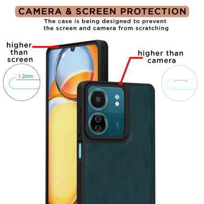 Pikkme Redmi 13C 5G Premium Leatherback Case (Green)