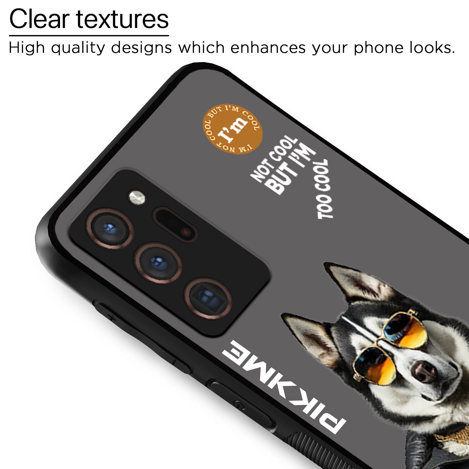 Pikkme Back Cover Pc Tpu + Printed Cool Funky Stylish Grey Dog Swag Raised Edges Camera Protection |Bumper Case For Samsung Galaxy Note 20 Ultra (Design 02)