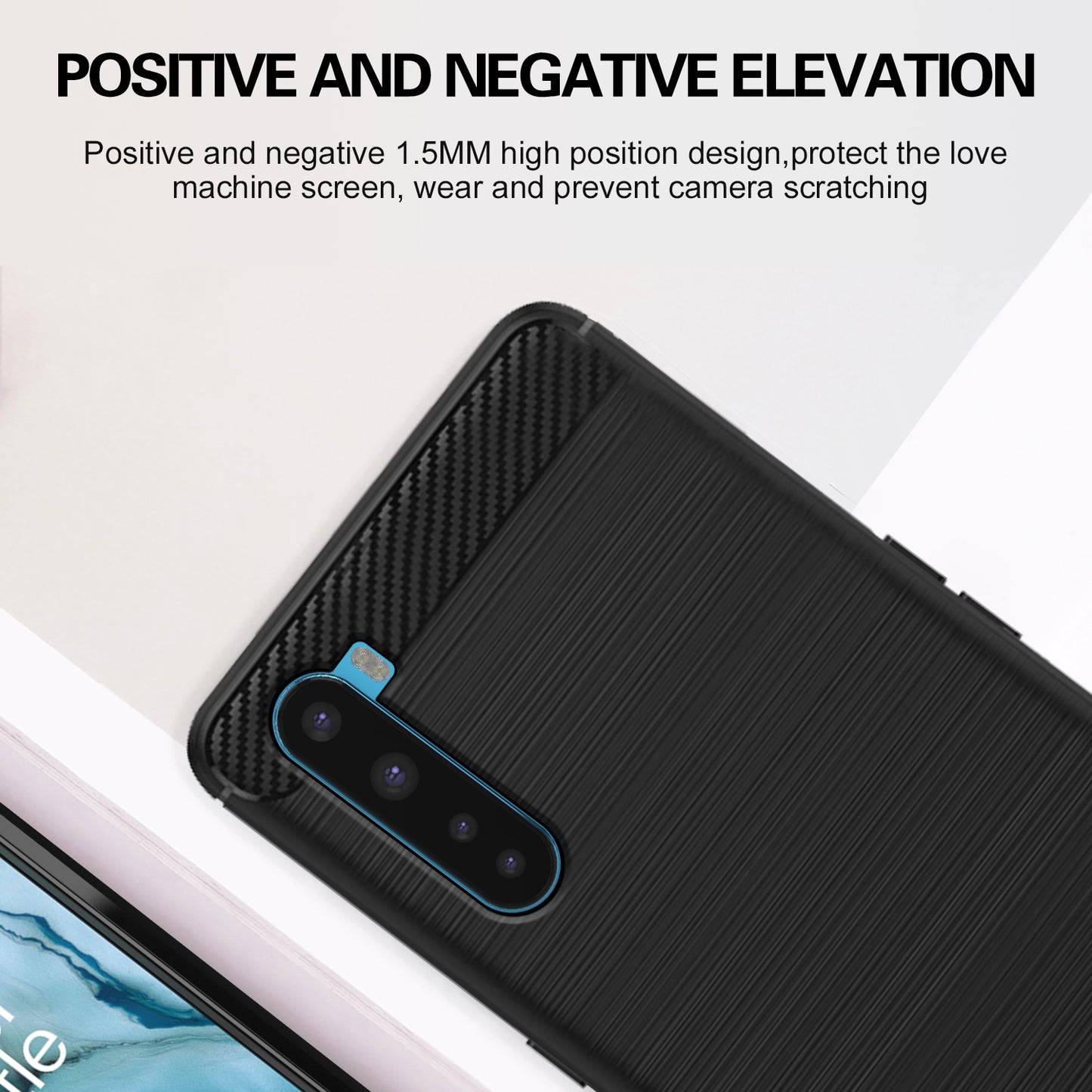 Pikkme OnePlus Nord Hybrid Carbon Fiber Back Cover (Black)