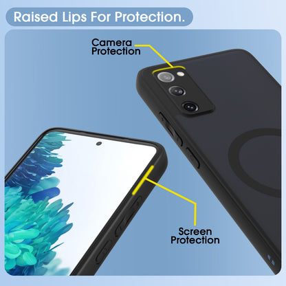 Pikkme Samsung Galaxy S20 Fe 5G Eagle 2 Mag-Safe Smoke Shockproof Hard Transparent Back Cover (Black)