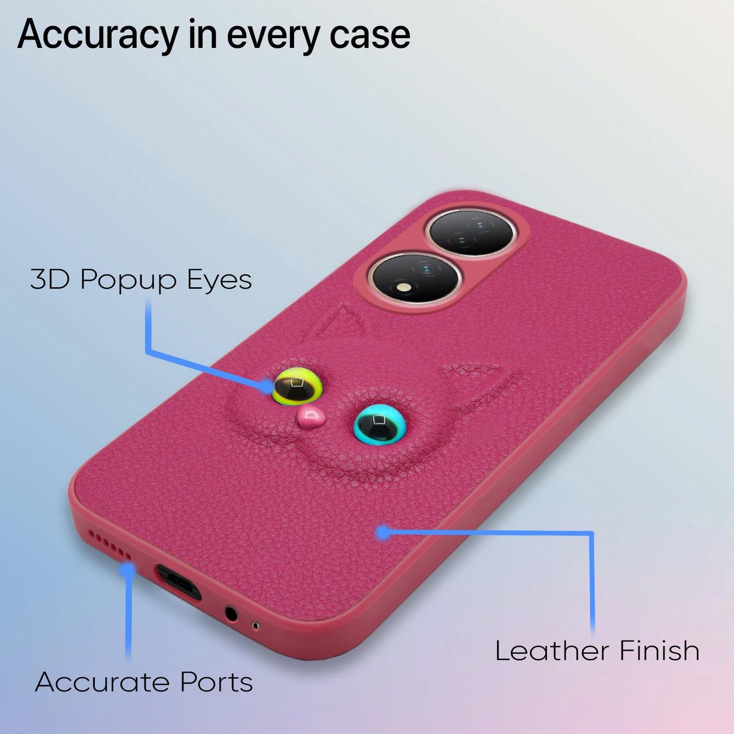 Pikkme Vivo Y100 Kitty Back Cover (Pink)