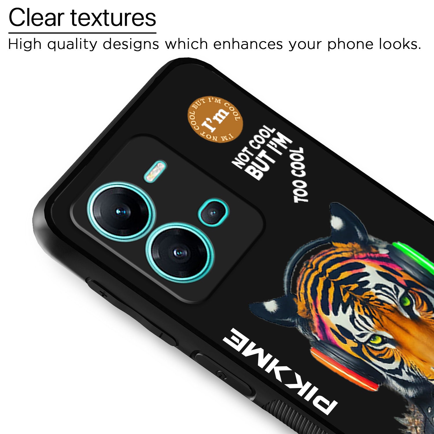 Pikkme Black Tiger Swag  Vivo V25 5G Nim2 Back Cover (Design 06)