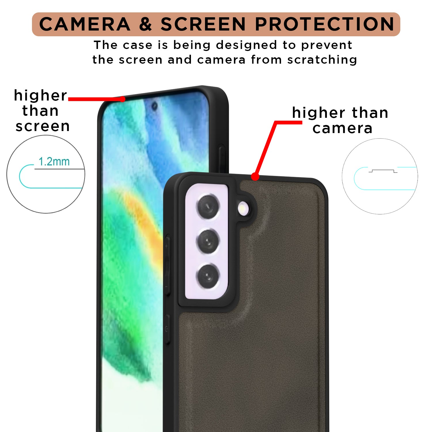 Pikkme Samsung Galaxy S21 FE 5G Premium Leatherback Case (Brown)