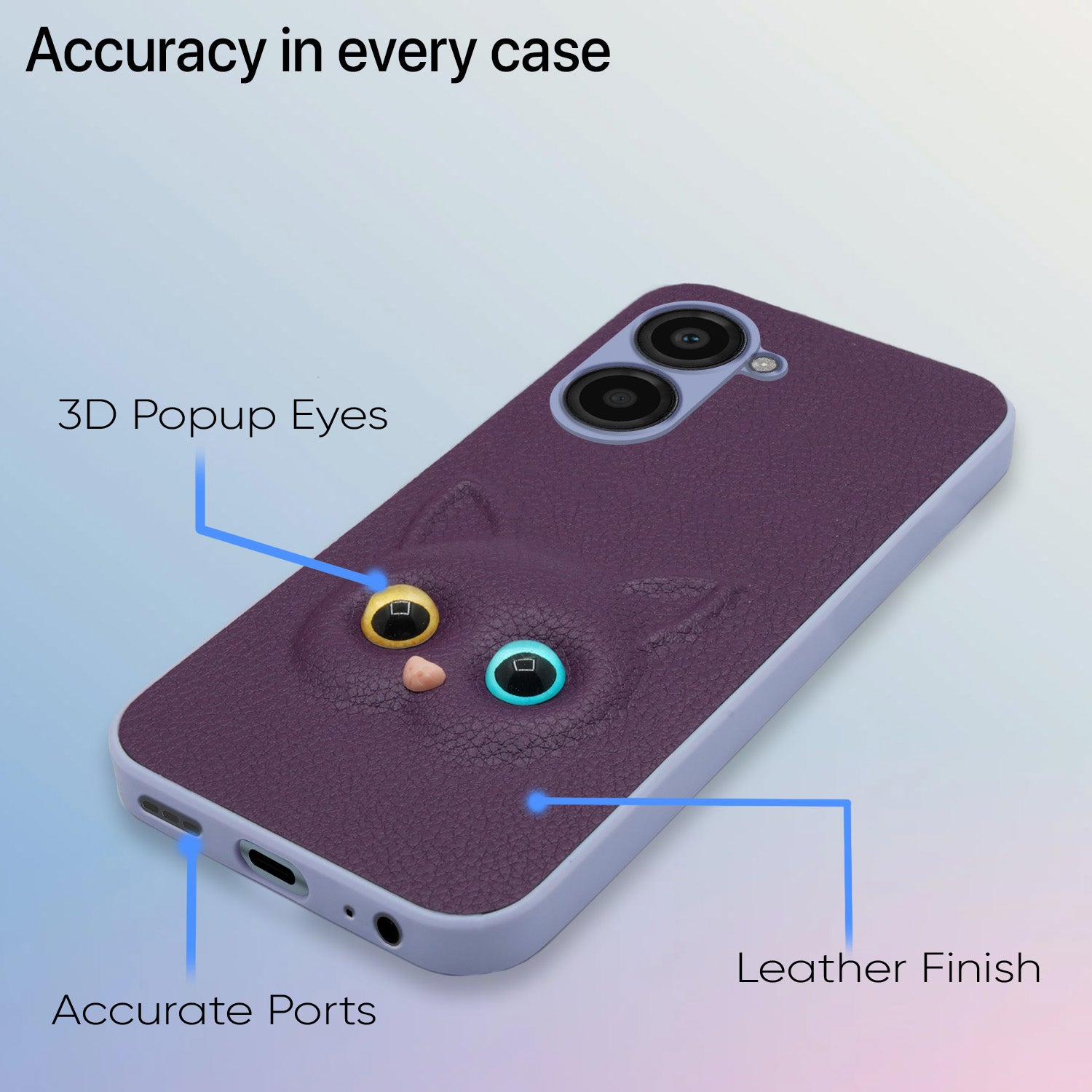 Pikkme Realme 10 4G Kitty Back Cover (Purple)