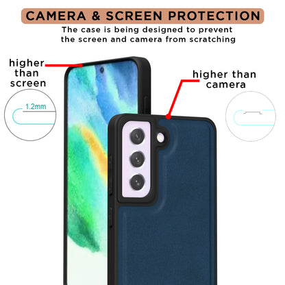 Pikkme Samsung Galaxy S21 FE 5G Premium Leatherback Case (Blue)