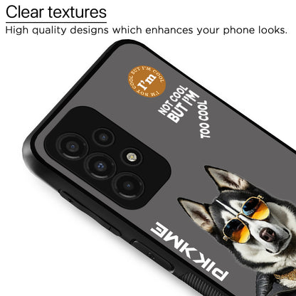 Pikkme Back Cover Pc Tpu + Printed Cool Funky Stylish Grey Dog Swag Raised Edges Camera Protection |Bumper Case For Samsung Galaxy A52S 5G (Design 02)