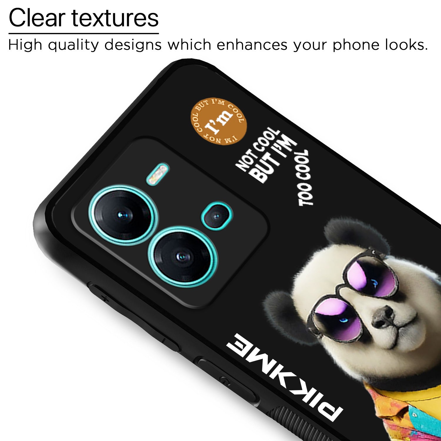 Pikkme Black Panda Swag  Vivo V25 5G Nim2 Back Cover (Design 05)
