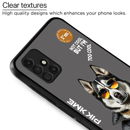 Pikkme Back Cover Pc Tpu + Printed Cool Funky Stylish Grey Dog Swag Raised Edges Camera Protection |Bumper Case For Samsung Galaxy M31s (Design 02)