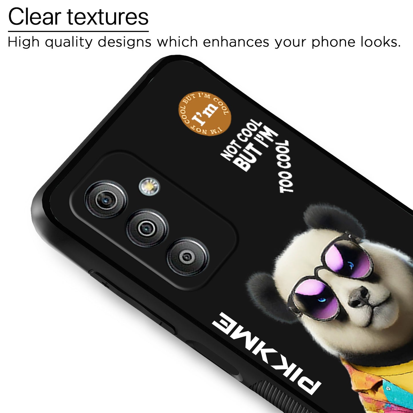 Pikkme Back Cover Pc Tpu + Printed Cool Funky Stylish Black Panda Swag Raised Edges Camera Protection |Bumper Case For Samsung Galaxy F23 5G (Design 05)