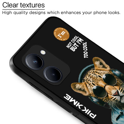 Pikkme Back Cover Pc Tpu + Printed Cool Funky Stylish Black Leopard Swag Raised Edges Camera Protection |Bumper Case For Realme C33 (Design 04)