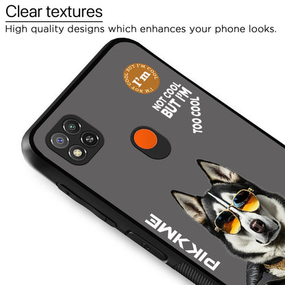 Pikkme Back Cover Pc Tpu + Printed Cool Funky Stylish Grey Dog Swag Raised Edges Camera Protection |Bumper Case For Redmi 9 (Design 02)