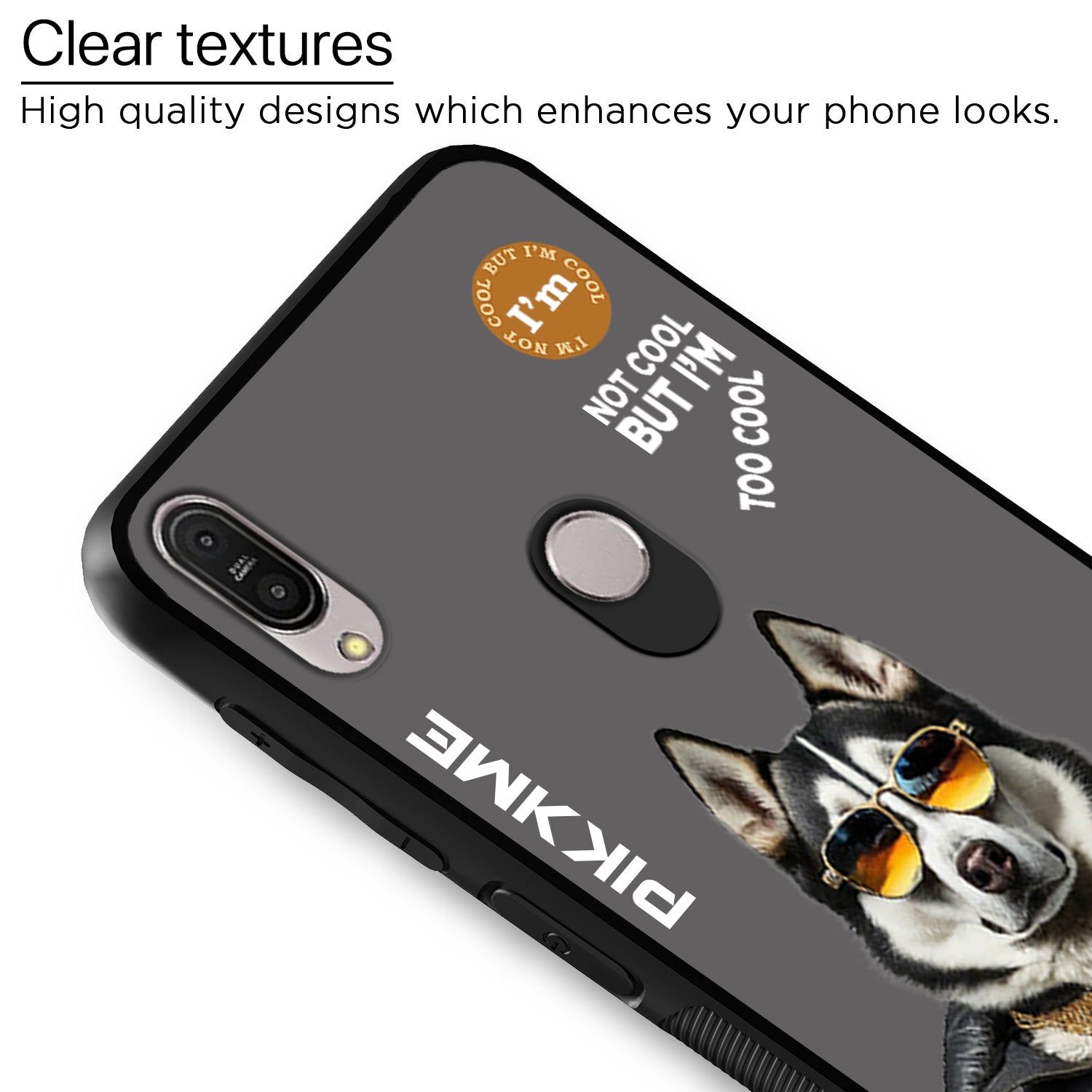 Pikkme Back Cover Pc Tpu + Printed Cool Funky Stylish Grey Dog Swag Raised Edges Camera Protection |Bumper Case For Asus Max Pro M1 (Design 02)