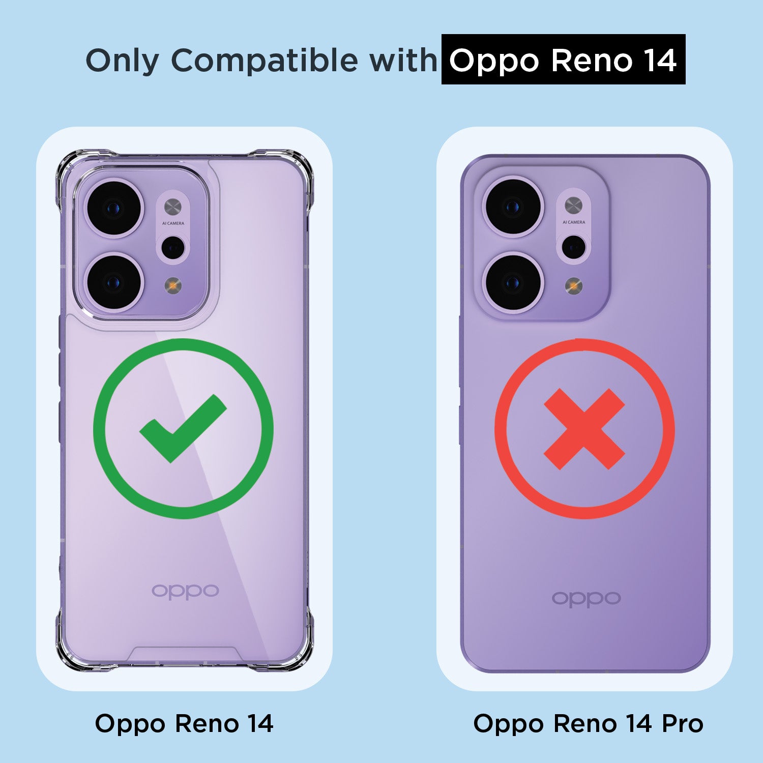 Pikkme Oppo Reno 14 5G  PC + TPU Crystal Clear Back Cover (Transparent)