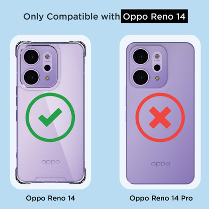 Pikkme Oppo Reno 14 5G  PC + TPU Crystal Clear Back Cover (Transparent)